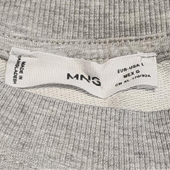 Mango MNG Touché Size Large (Runs Small) Gray Women’s Sweatshirt NWOT*** - Picture 4 of 7